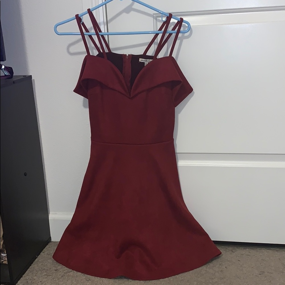 Maroon Above Knee Dress